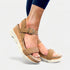 Taupe Woven Wedge Sandals