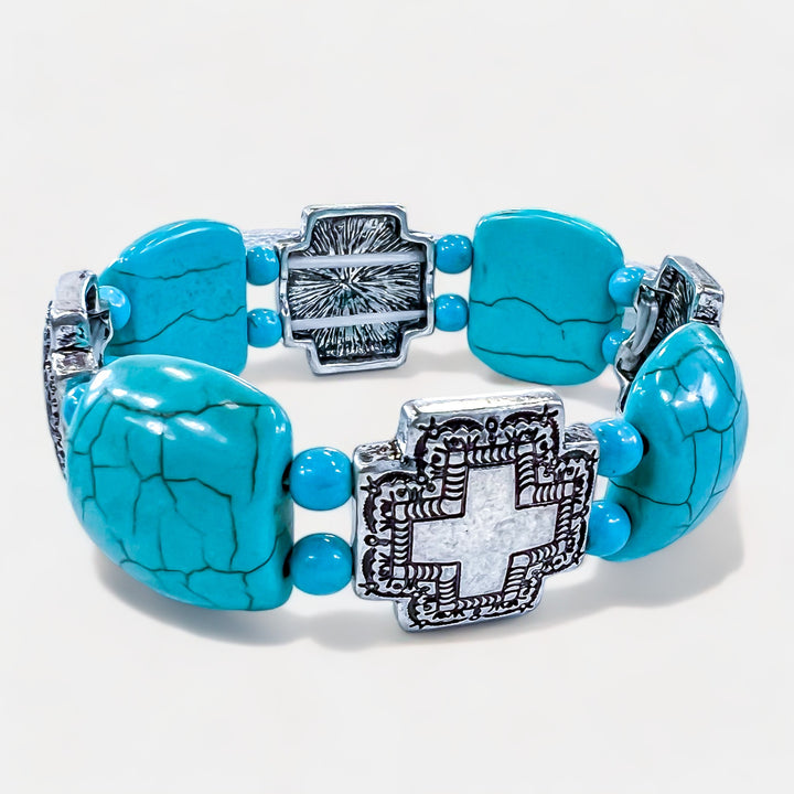 Turquoise Western Natural Stone Stretch Bracelet