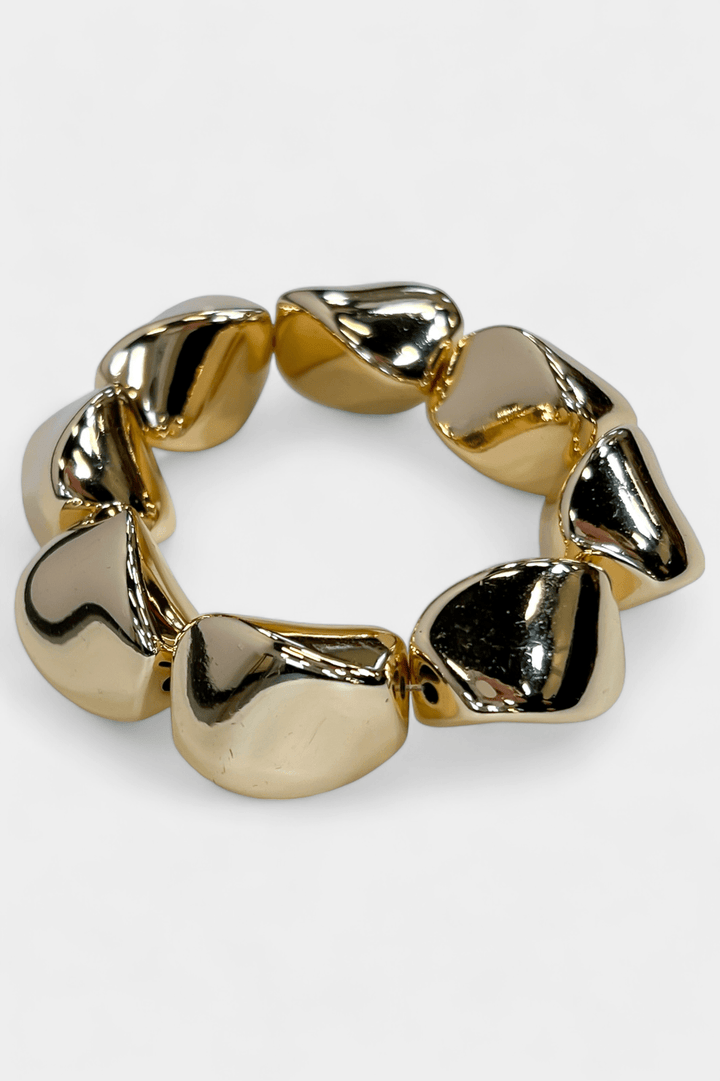Gold Pebble Stretch Bracelet
