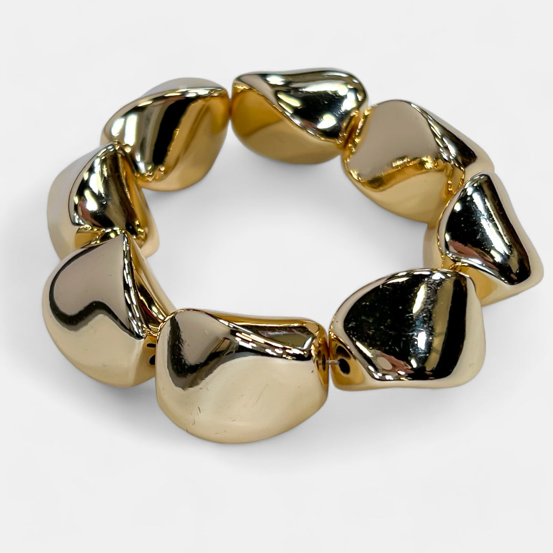 Gold Pebble Stretch Bracelet