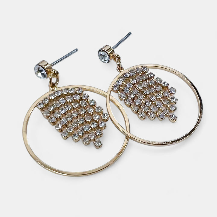 Gold Crystal Dangle Earrings