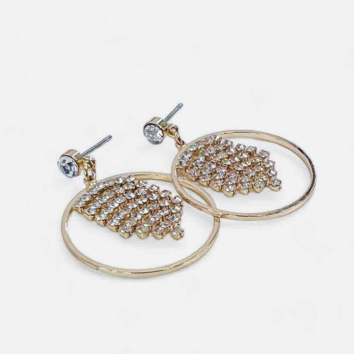 Gold Crystal Dangle Earrings