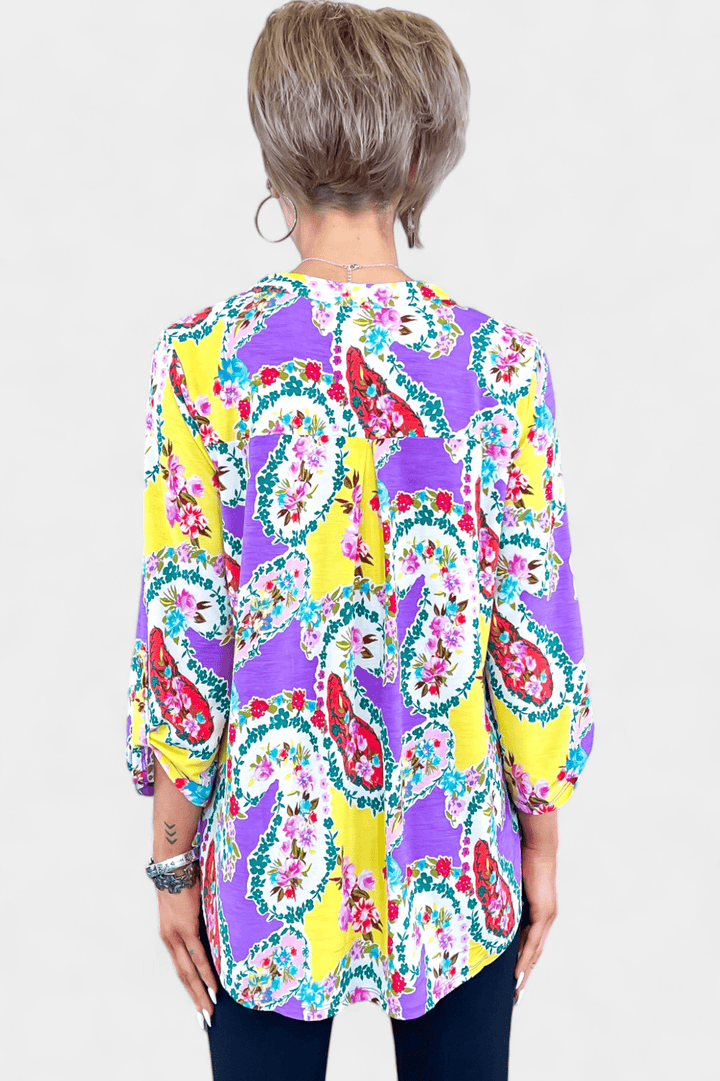 Lavender Colorful Paisley Lizzy Top