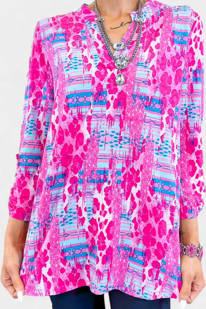 Blue & Pink Animal Lizzy Top