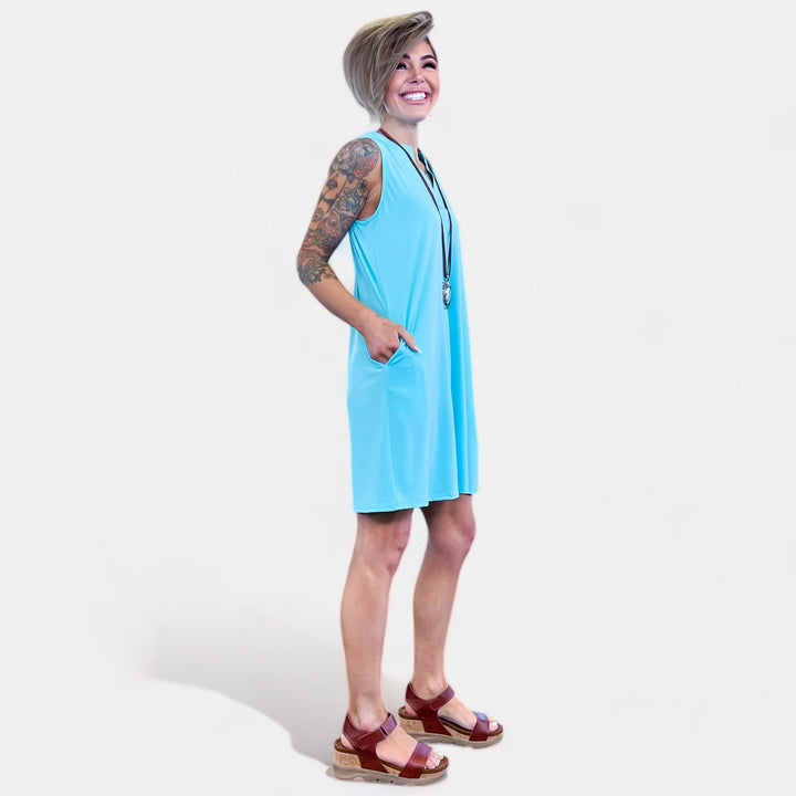 Neon Blue Lizzy Tank Dress
