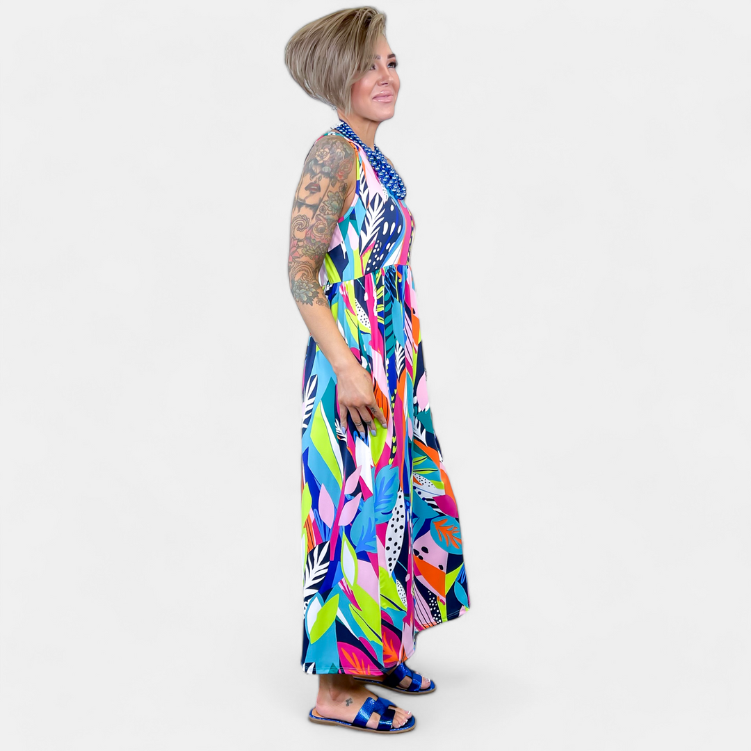 Tropical Abstract Tank Maxi Dress