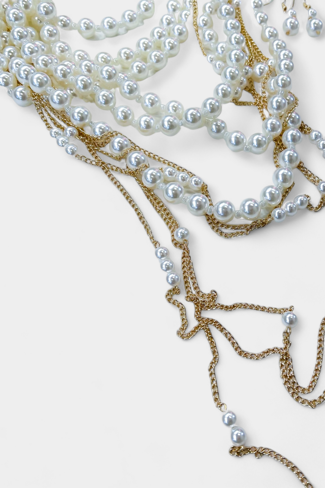 Gold Pearl Bib Necklace