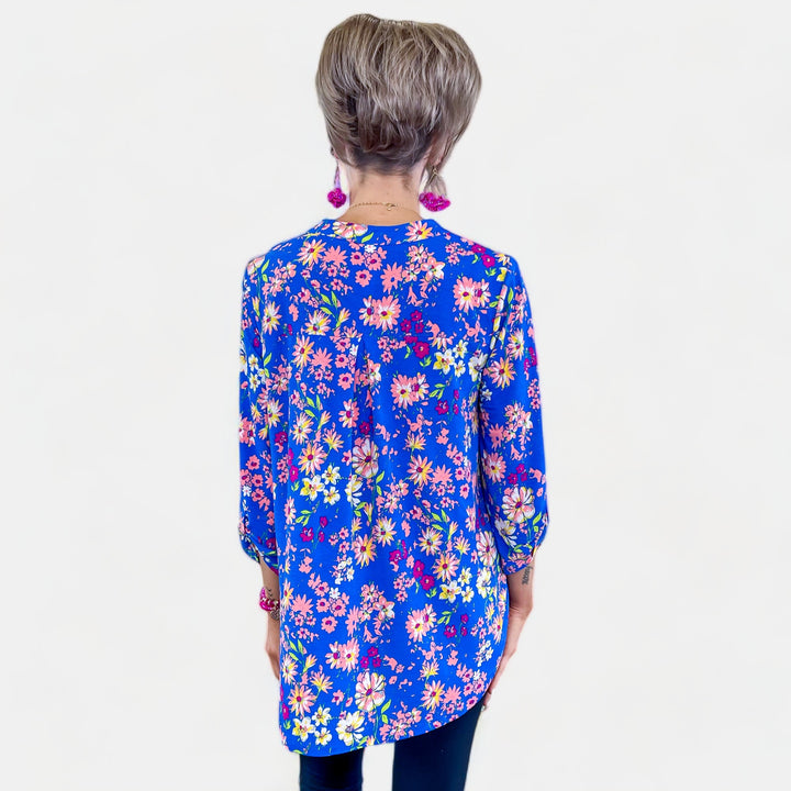 Royal Blue Floral Lizzy Top
