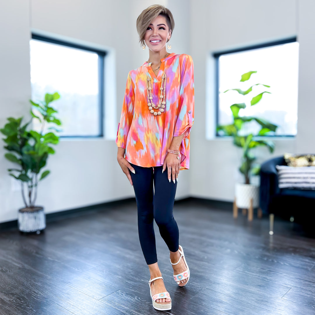 Apricot Watercolor Lizzy Top