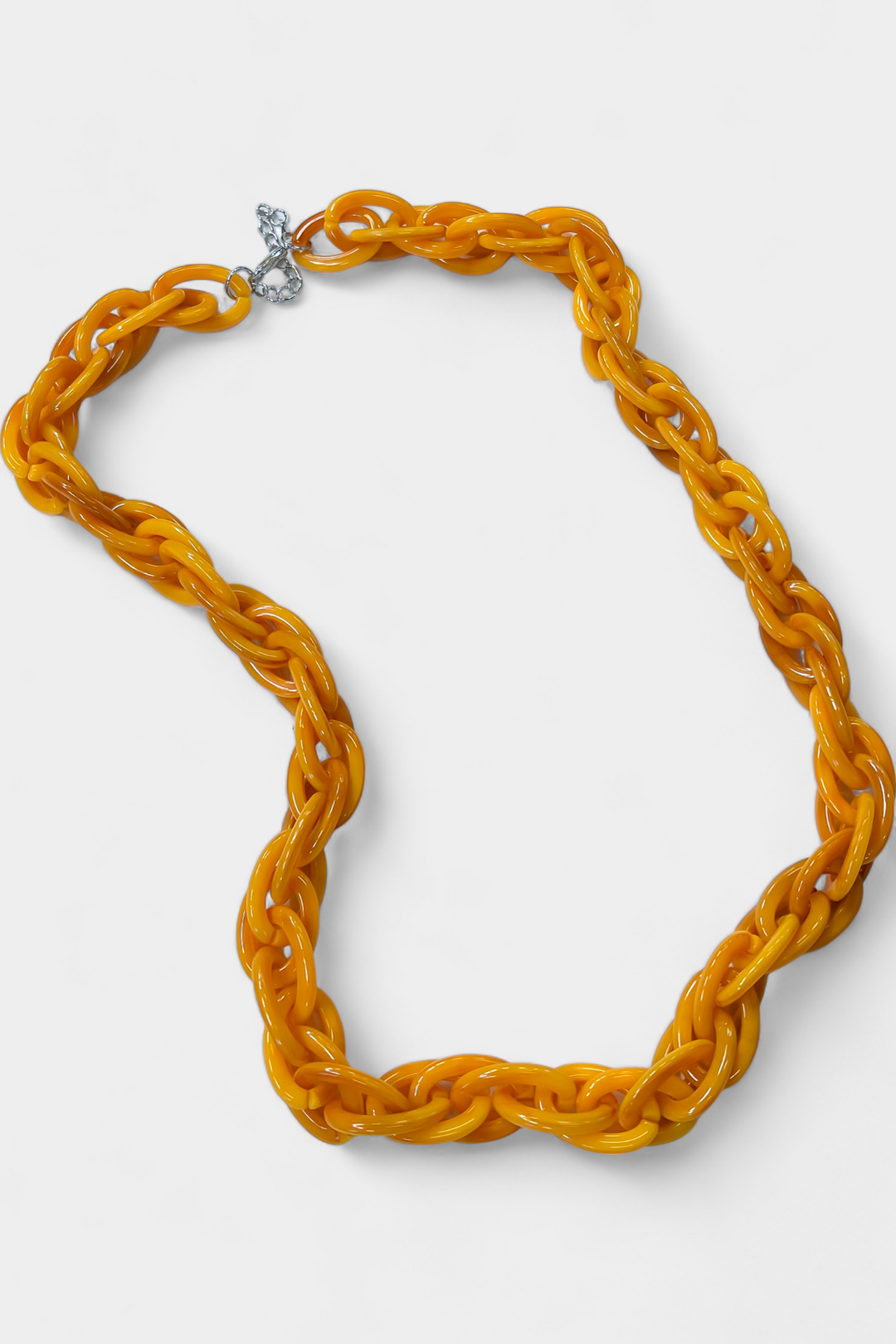 Yellow Chain Link Long Necklace