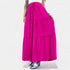 Magenta Tiered Ruffle Maxi Skirt