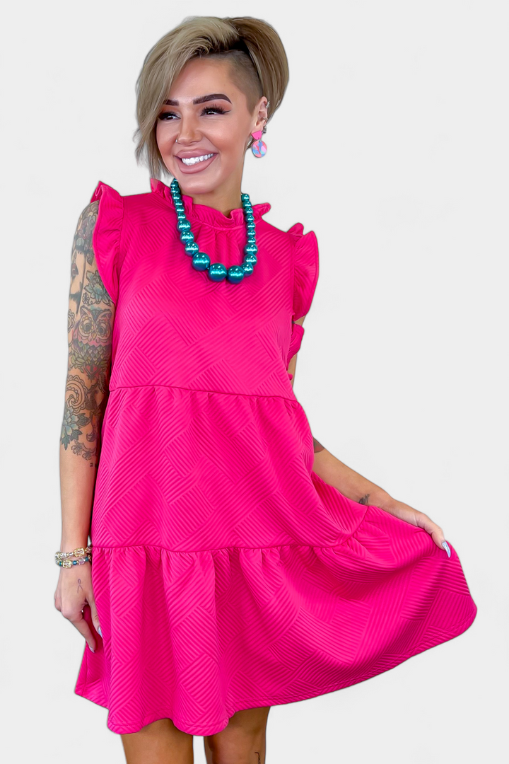 Pink Baby Doll Tiered Dress
