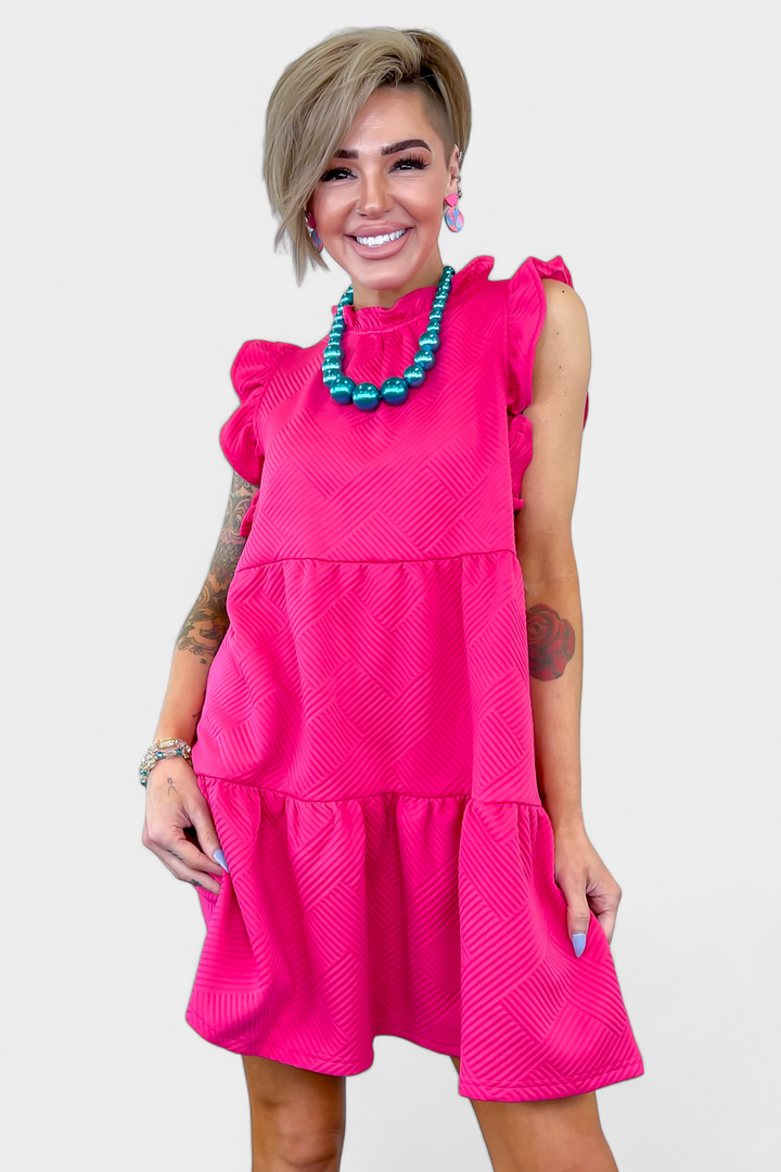 Pink Baby Doll Tiered Dress