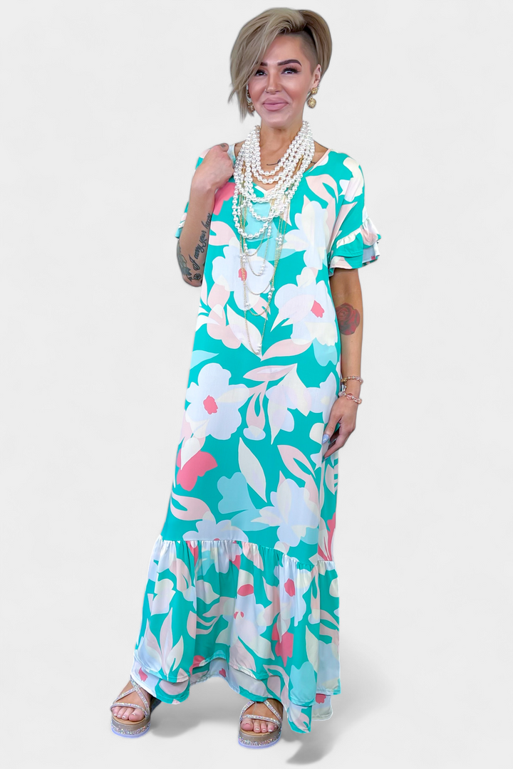 Seafoam Floral Maxi Dress