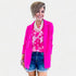 Hot Pink 3/4 Sleeve Blazer