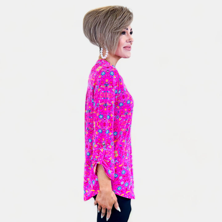 Pink Floral Lizzy Top