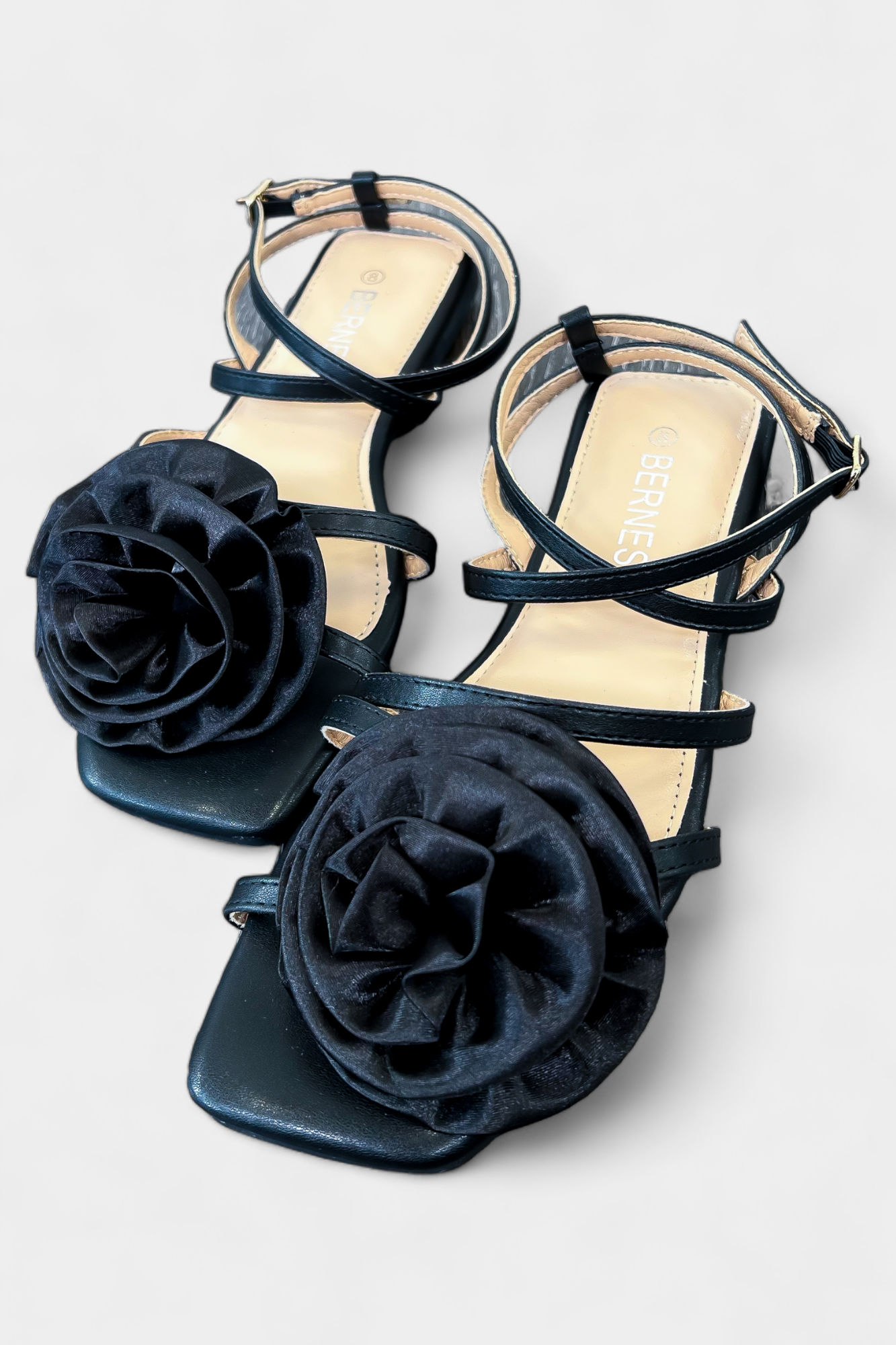 Black Rose Strappy Gladiator Sandals