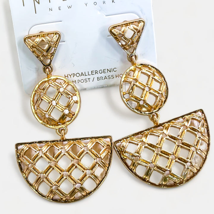 Gold Vintage Half Moon Earrings