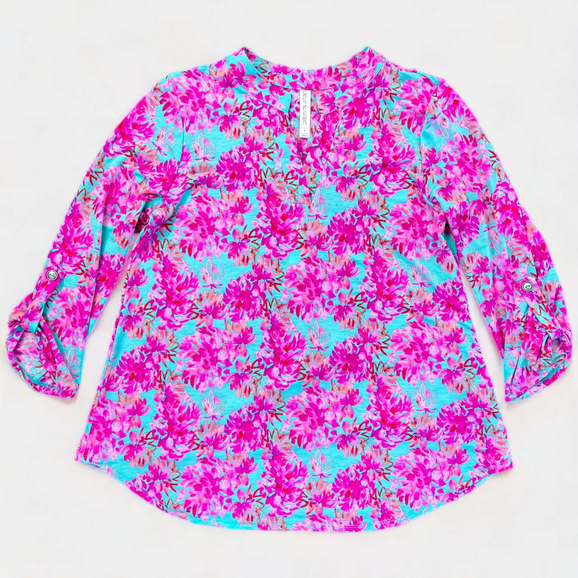 Mint Multi Floral Lizzy Top