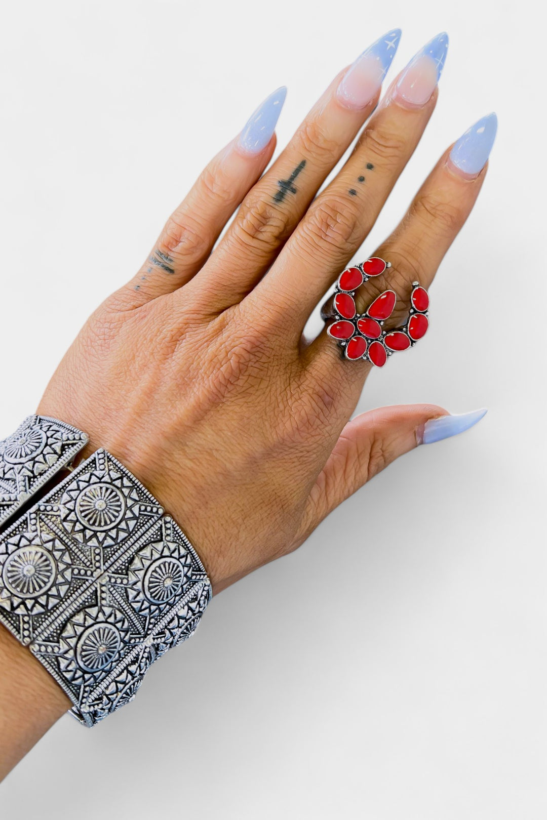 Red Tribal Stretch Ring