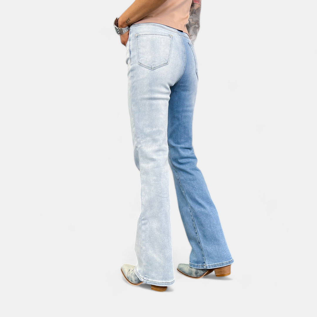 Two Tone Bootcut Jeans