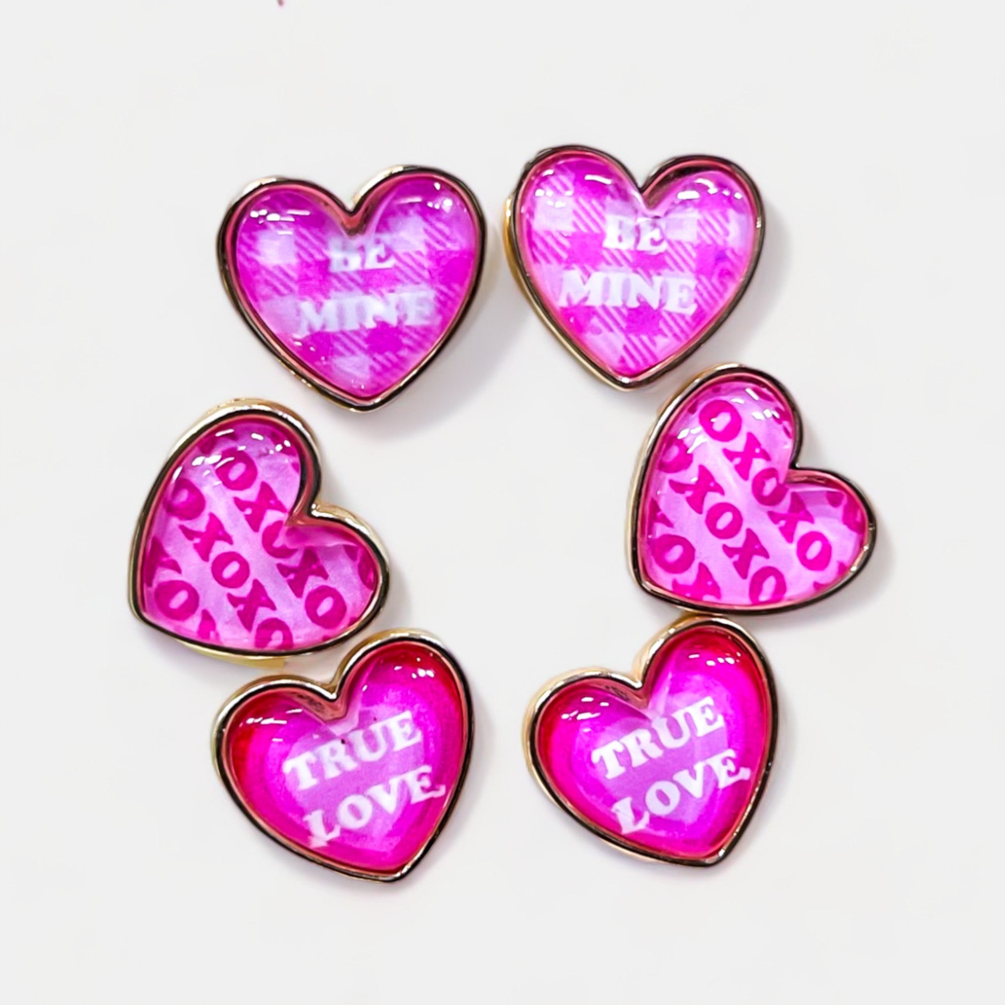 Pink Be Mine XOXO Stud Earrings Set