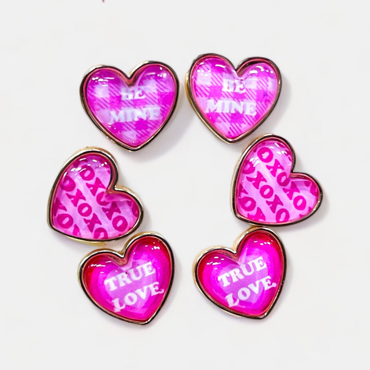 Pink Be Mine XOXO Stud Earrings Set [NO RETURNS]