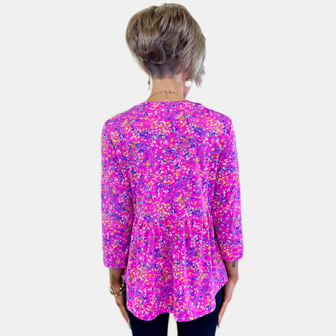 Magenta Abstract Lizzy Empire Top