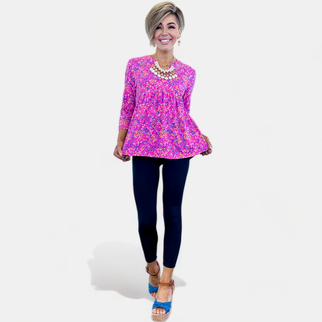 Magenta Abstract Lizzy Empire Top