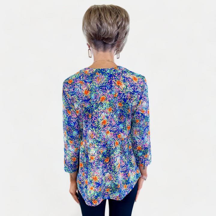 Royal Multi Abstract Lizzy Empire Top