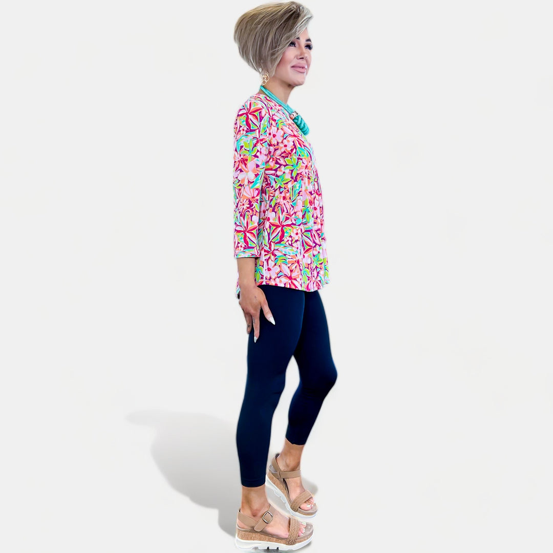 Purple Floral Lizzy Empire Top