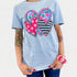 Grey Cutesie Heart Graphic T-Shirt