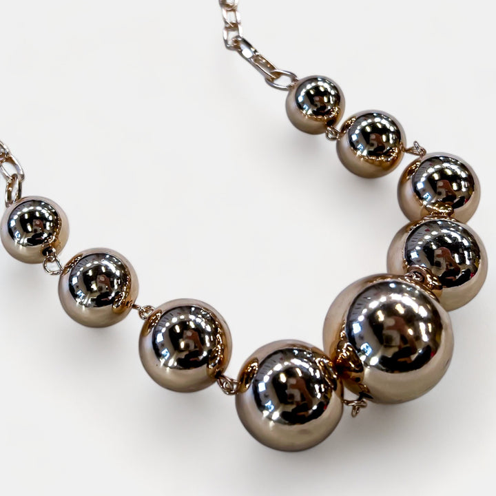 Gold Metal Ball Necklace