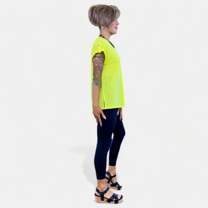 Neon Yellow Lizzy Short Sleeve Top