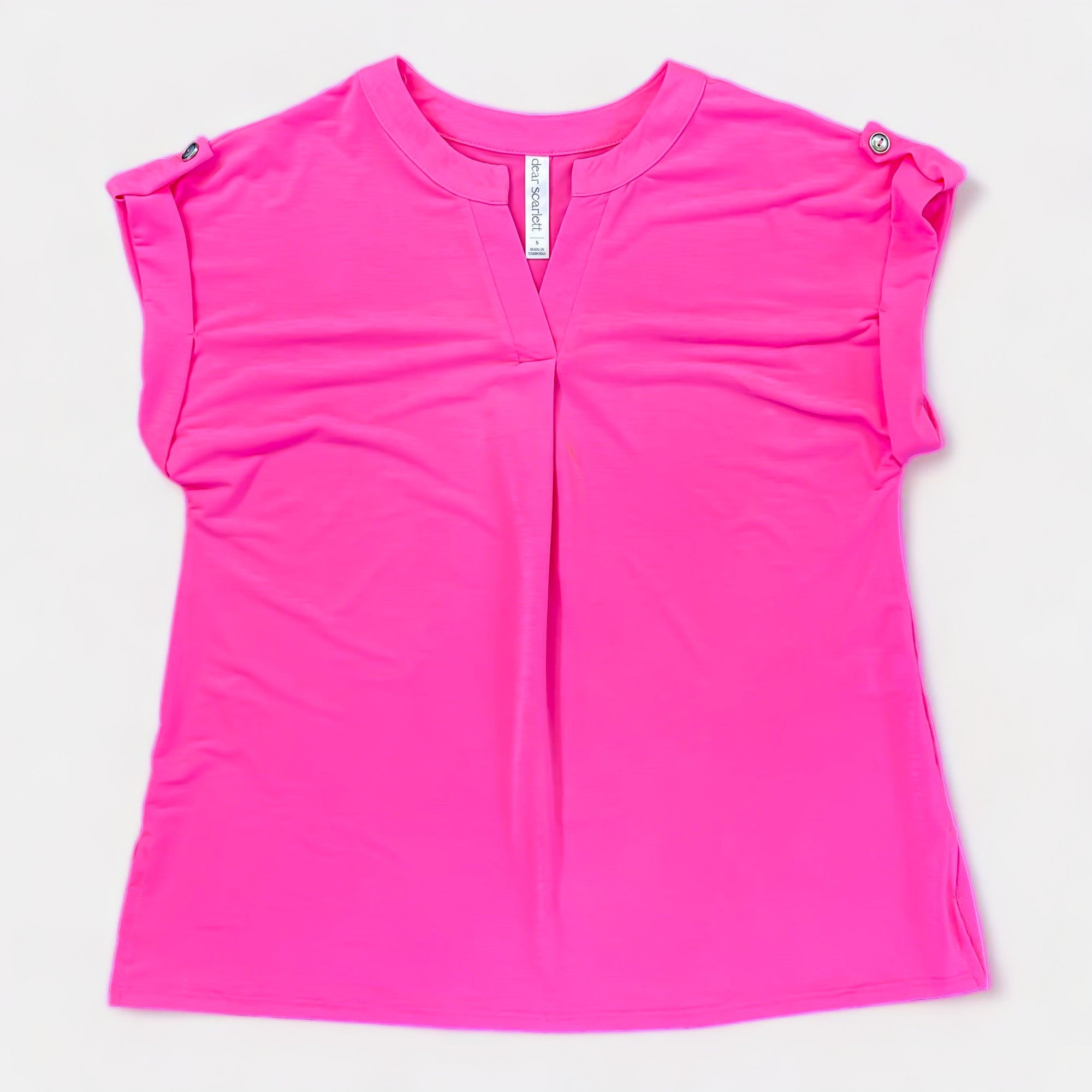 Neon Pink Lizzy Short Sleeve Top