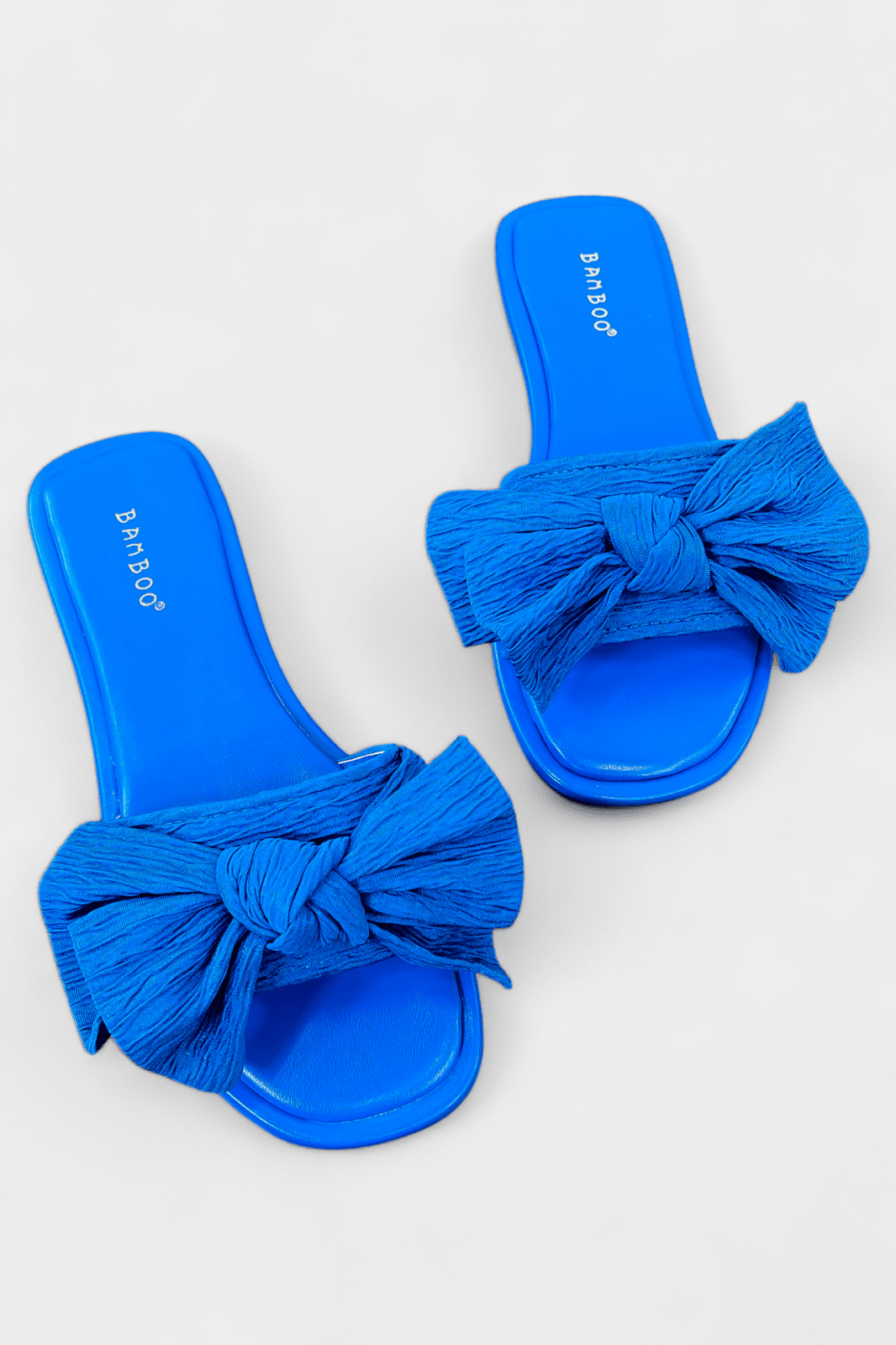 Blue Bow Flat Sandals