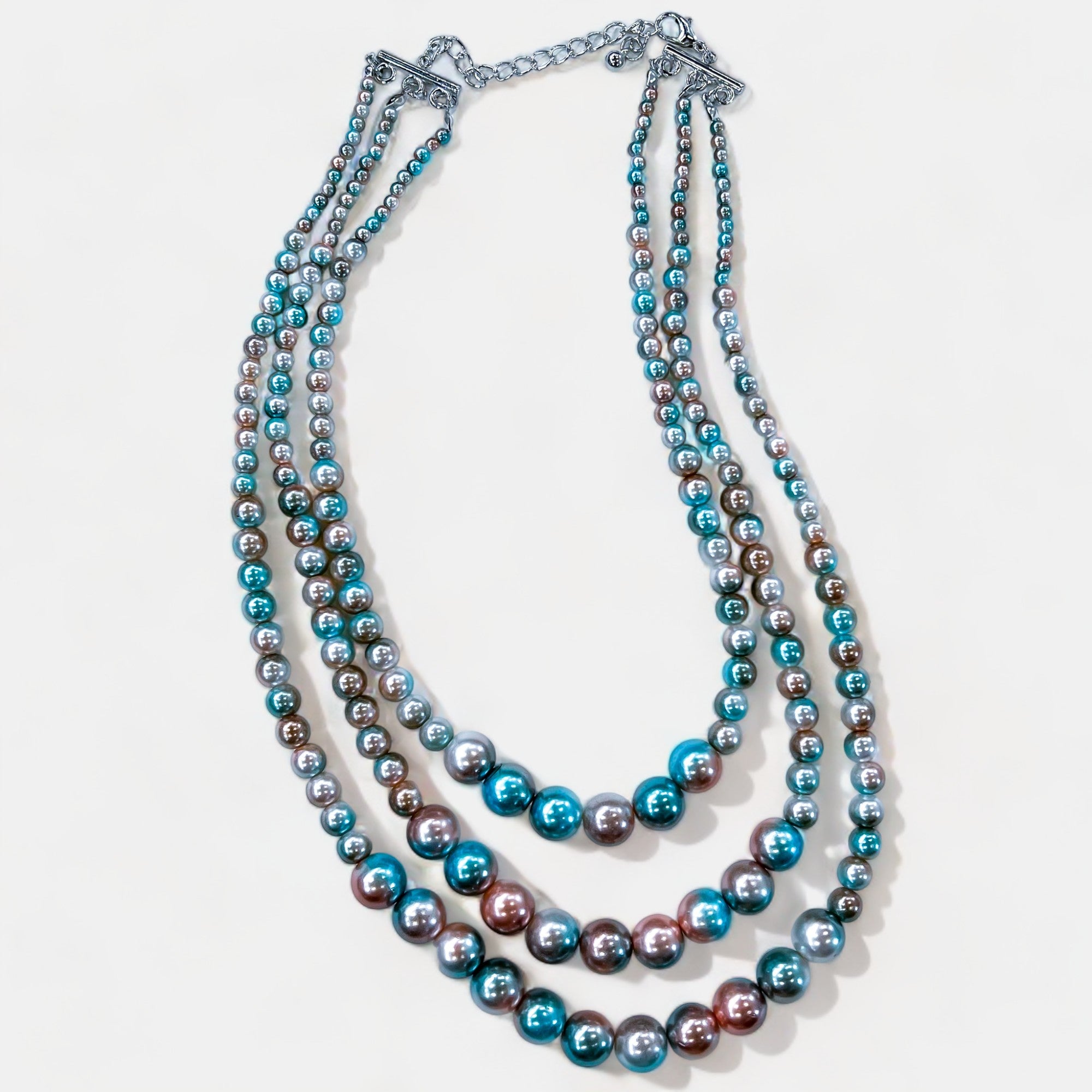 Multi Color Pearl Layered Necklace