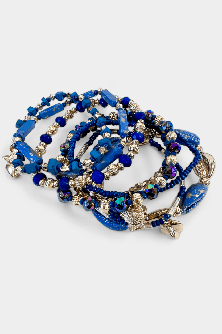 Blue Charm Stretch Bracelets