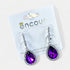 Purple Crystal Pear Earrings