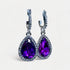 Purple Crystal Pear Earrings