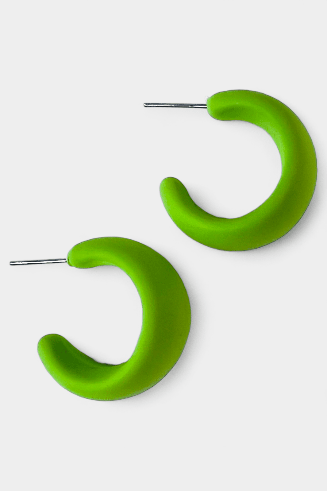 Green Matte Hoop Earrings