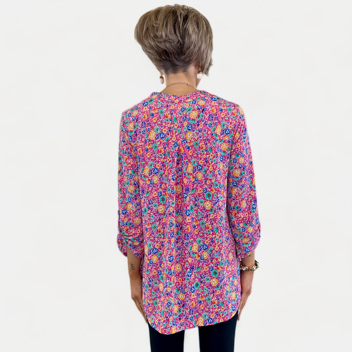 Hot Pink Floral Lizzy Top