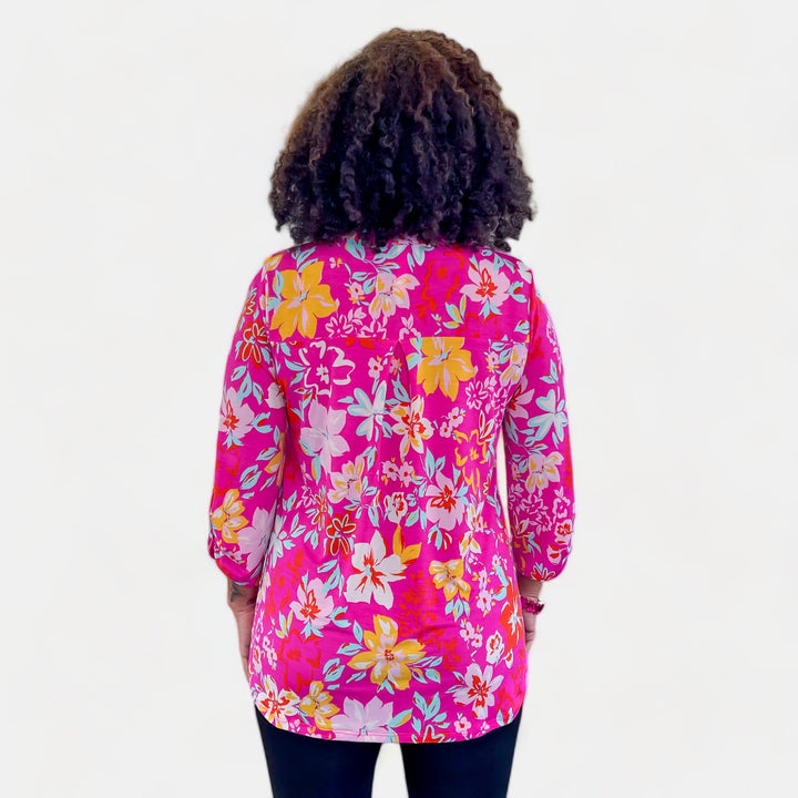 Pink Multi Floral Lizzy Top