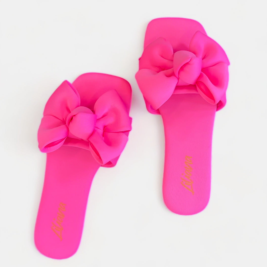 Pink Bow Flat Sandals