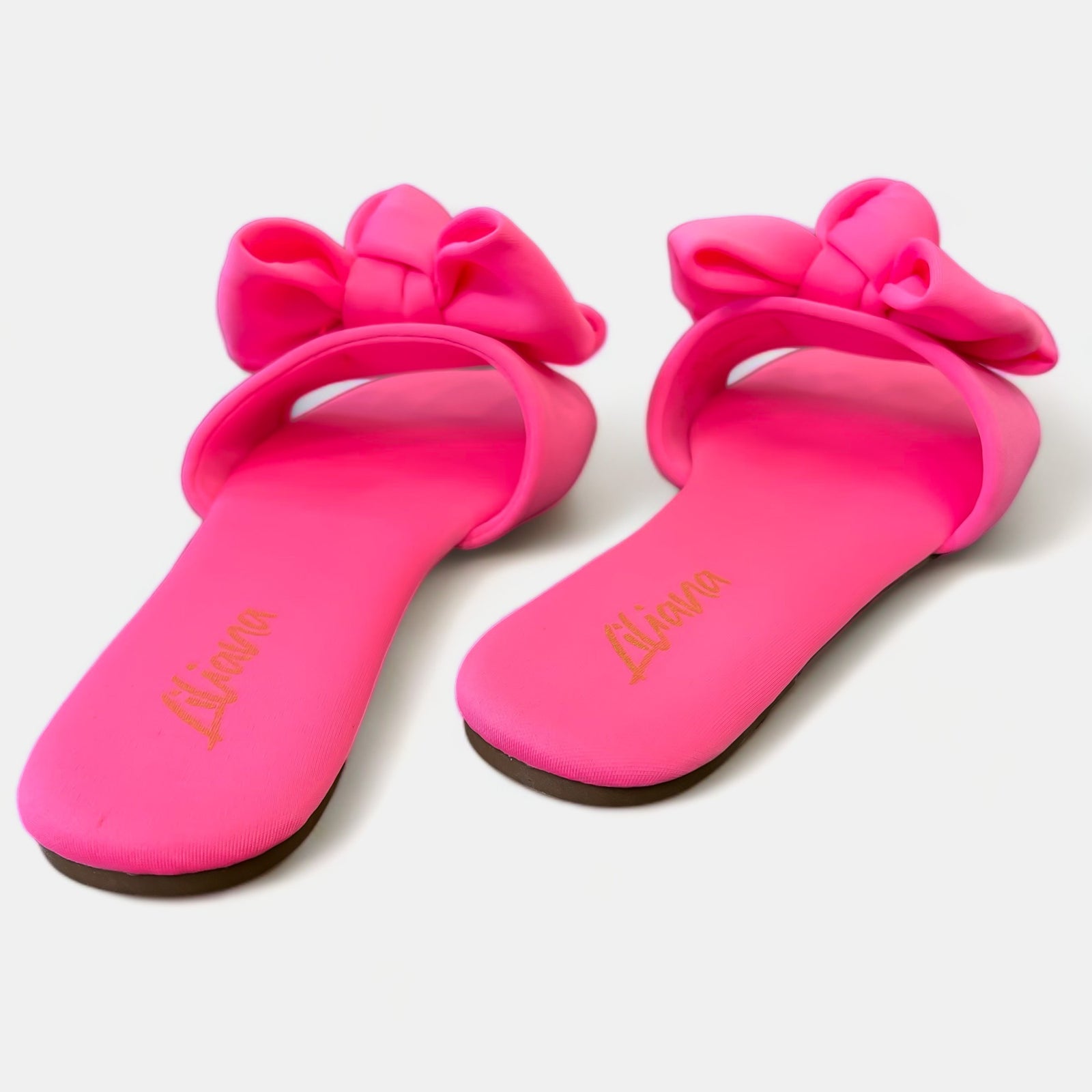 Pink Bow Flat Sandals - Affordable Fashion Footwear - The ZigZag