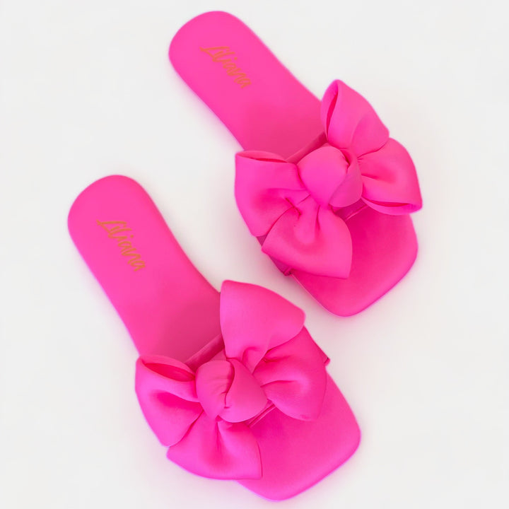 Pink Bow Flat Sandals