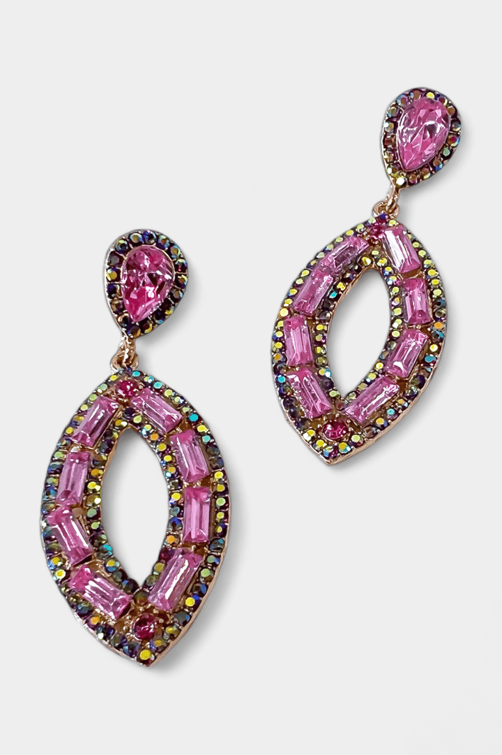 Pink Open Marquise Earrings
