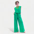Green Velvet Top & Pants Set