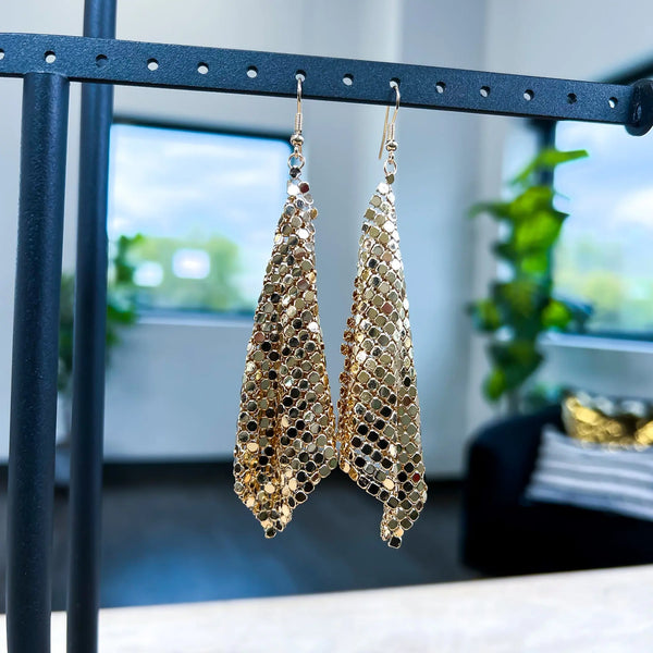 Mesh Chain Earrings | Gold Blandice Jewelry