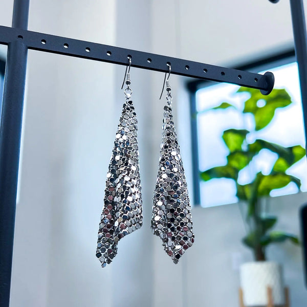 Mesh Chain Earrings | Silver Blandice Jewelry